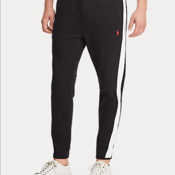 Polo Big Man Cotton White Stripe Drawstring Zip Cuff Track Pant - 3XB or 4XB - Picture 1 of 14